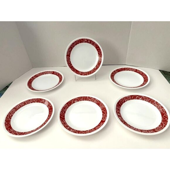 CORELLE Bandhani Dessert Plates 6 3/4" Set of 6 Vitrelle Corning Ware USA - Picture 2 of 6
